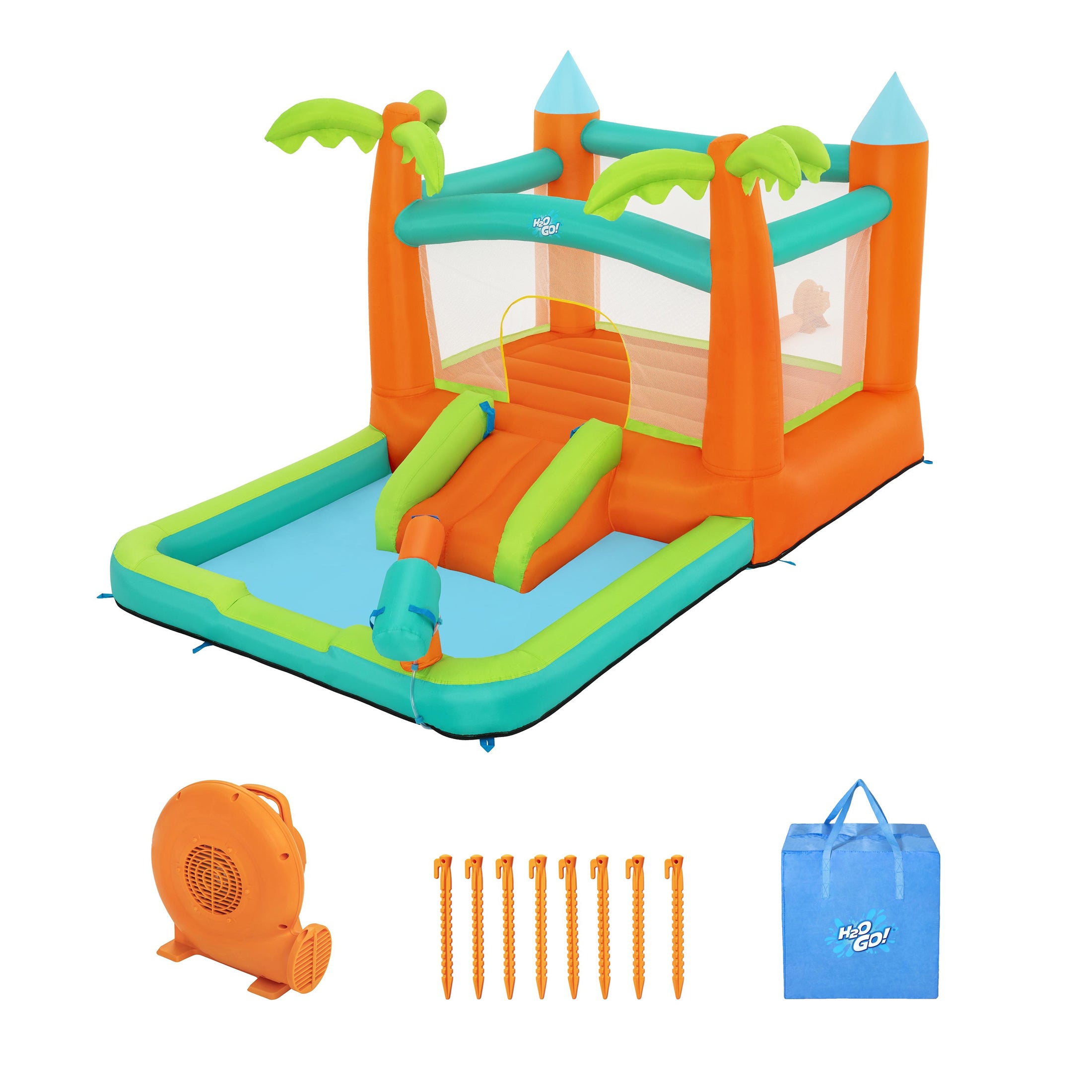 H2OGO! Kids Tropical Outdoor Inflatable Mega Bouncer - Image 4