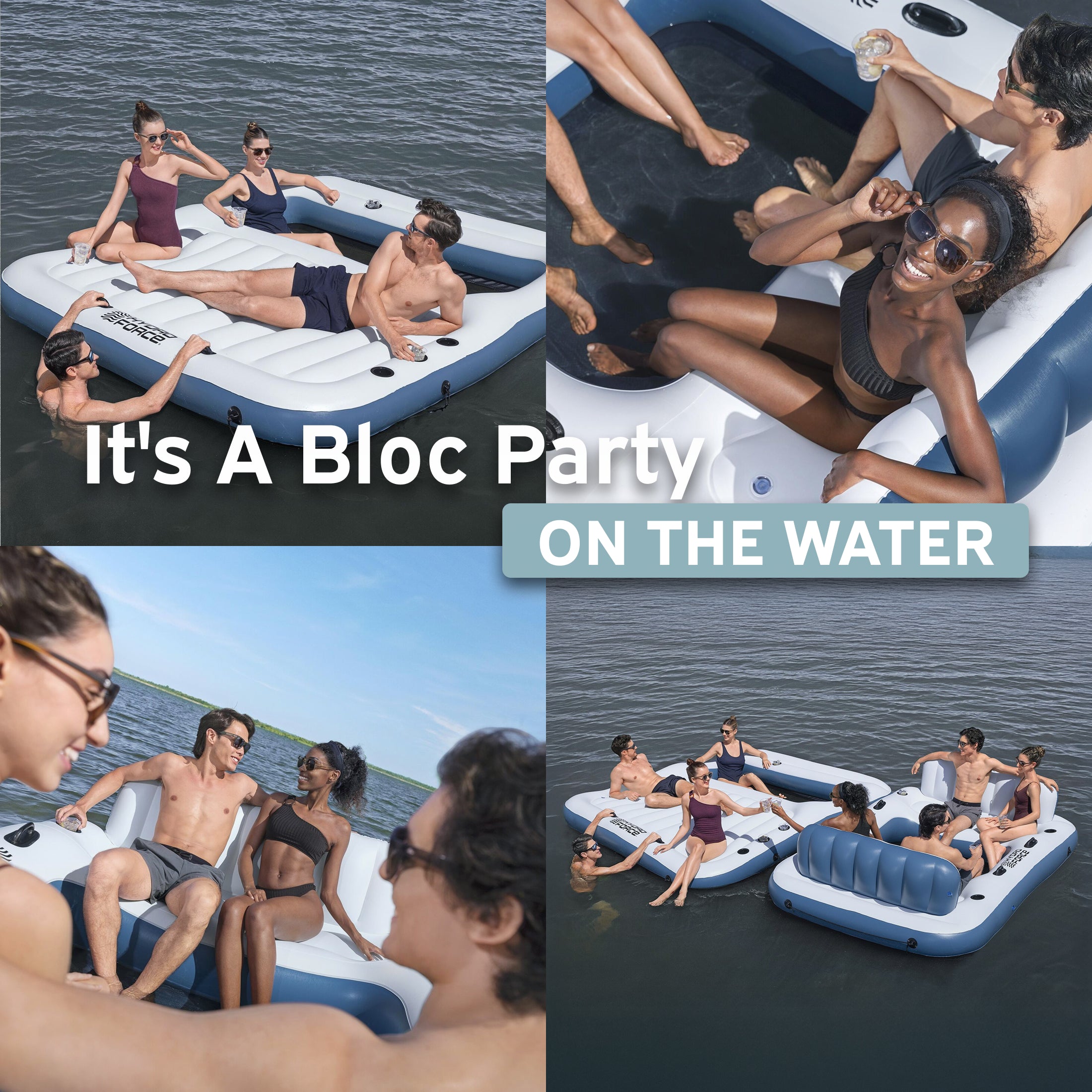 Hydro Force Bloc Party 8-Person Modular Inflatable Party Island and Floating Cooler - Image 9